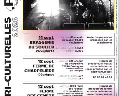Les Agri-Culturelles 2026 - Ferme de Charpelière