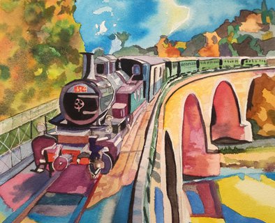 Atelier Terre d'Ardèche  - "Magie de l'aquarelle en gare du Mastrou""